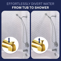 Divert Water Tub Spout 1-Handle Valve and Trim Shower System Brushed Gold / 2.5 GPM - The Shower Head Store