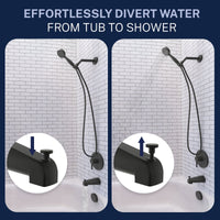 Divert Water Tub Spout 1-Handle Valve and Trim Shower System Matte Black / 2.5 GPM - The Shower Head Store