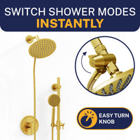 Divert Water Diverter with Holder Brushed Gold - The Shower Head Store