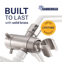 Built to Last HammerHead Showers Solid Brass 3-Way Diverter With Handheld Shower Holder Brushed Nickel - The Shower Head Store