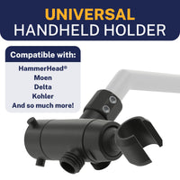 Compatibility HammerHead Showers Solid Brass 3-Way Diverter With Handheld Shower Holder Matte Black - The Shower Head Store