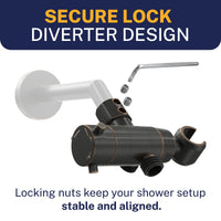 Secure Lock HammerHead Showers Solid Brass 3-Way Diverter With Handheld Shower Holder Oil Rubbed Bronze - The Shower Head Store