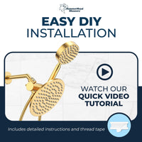 (Installation) Shower Head with Hose 72 Inch Flexible Metal Shower Hose for Hand Shower Brushed Gold - The Shower Head Store