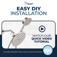 (Installation) 3-Way Brass Diverter To Switch Valve from Rain Shower Head to Handheld Shower Head Brushed Nickel - The Shower Head Store