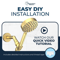 DIY Installation All Metal Handheld Shower Head Set - High Pressure 1-Spray - The Shower Head Store Brushed Gold / 1.75