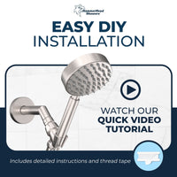 Installation All Metal Handheld Shower Head Set 1-Spray Chrome - The Shower Head Store Brushed Nickel / 2.5 GPM Brushed Nickel / 1.75 GPM