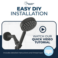 Installtion All Metal Handheld Shower Head Set 1-Spray Chrome - The Shower Head Store Matte Black / 2.5 GPM Matte Black / 1.75 GPM