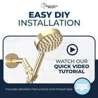 Installation All Metal Handheld Shower Head Set 1-Spray Chrome - The Shower Head Store Polished Brass / 2.5 GPM Polished Brass / 1.75 GPM