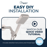 Installation Handheld Square Shower Head Set Brushed Nickel / 2.5 - The Shower Head Store