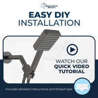 Installation Handheld Square Shower Head Set Oil Rubbed Bronze / 2.5 - The Shower Head
