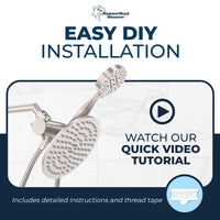 Easy Install All Metal 3-Spray Dual Shower Head Combo Brushed Nickel / 2.5 GPM - The Shower Head Store