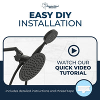 Easy Install 3-Spray Dual Shower Head Combo Matte Black / 2.5 GPM - The Shower Head Store