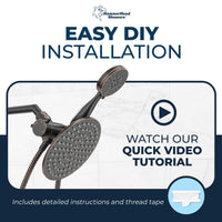 Easy install 3-Spray Dual Shower Head Combo Oil Rubbed Bronze / 2.5 GPM - The Shower Head Store