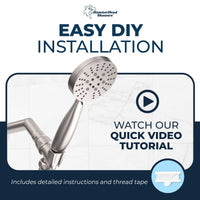 Installation 3-Spray Low Flow Handheld Shower Head Set Brushed Nickel / 1.8 GPM - The Shower Head Store