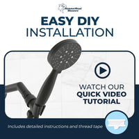 Installation 3-Spray Low Flow Handheld Shower Head Set Matte Black / 1.8 GPM - The Shower Head Store