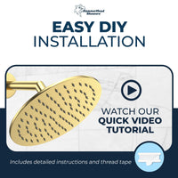 Installation 8 Inch Round Rain Shower Head Brushed Gold / 2.5 - The Shower Head Store