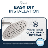 Installation 8 Inch Round Rain Shower Head Brushed Nickel / 2.5 GPM Brushed Nickel / 1.75 GPM - The Shower Head Store