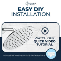 Installation 8 Inch Round Rain Shower Head Chrome / 2.5 GPM Chrome / 1.75 GPM - The Shower Head Store