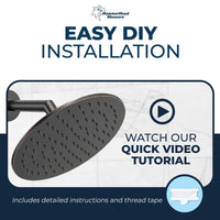 Installation 8 Inch Round Rain Shower Head Oil Rubbed Bronze / 2.5 GPM Oil Rubbed Bronze / 1.75 GPM - The Shower Head Store
