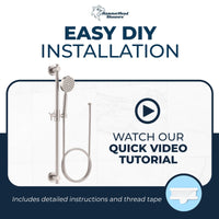 Easy Install ALL Metal Shower Slide Bar with Hand Held Shower Head & Hose Brushed Nickel / 2.5 GPM Brushed Nickel / 1.75 GPM - The Shower Head Store