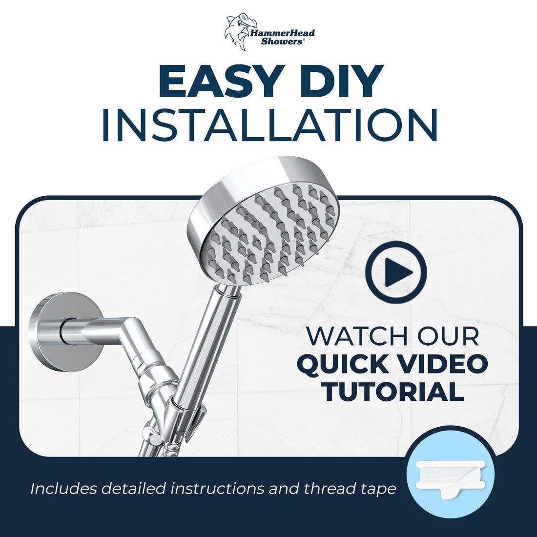 Install All Metal Handheld Shower Head Set 1-Spray Chrome - The Shower Head Store  Chrome / 2.5 GPM Chrome / 1.75 GPM