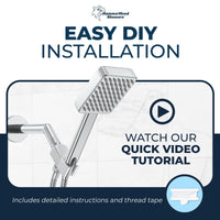 Installation Handheld Square Shower Head Set Chrome / 2.5 - The Shower Head Store