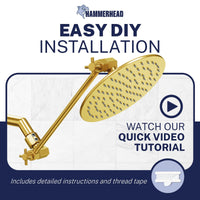 Easy Installation 12 Inch Adjustable Shower Arm Extension 12 Inch / Brushed Gold - The Shower Head Store