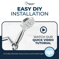 Installation 3-Spray Low Flow Handheld Shower Head Set Chrome / 1.8 GPM - The Shower Head Store