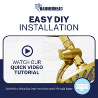 Installation Diverter with Holder Brushed Gold - The Shower Head Store