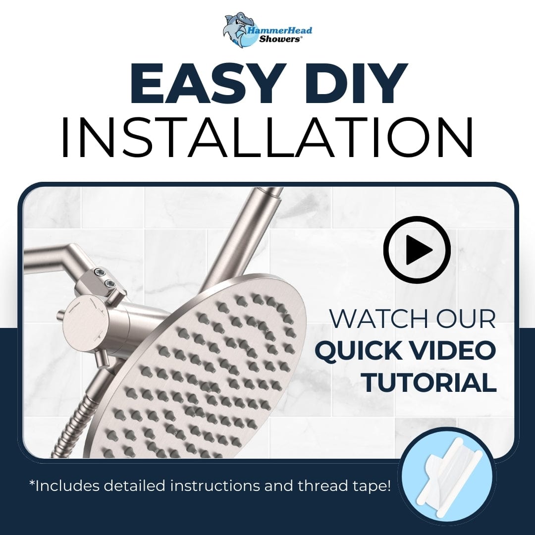 Easy DIY Installation Diverter with Holder Brushed Nickel  - The Shower Head Store