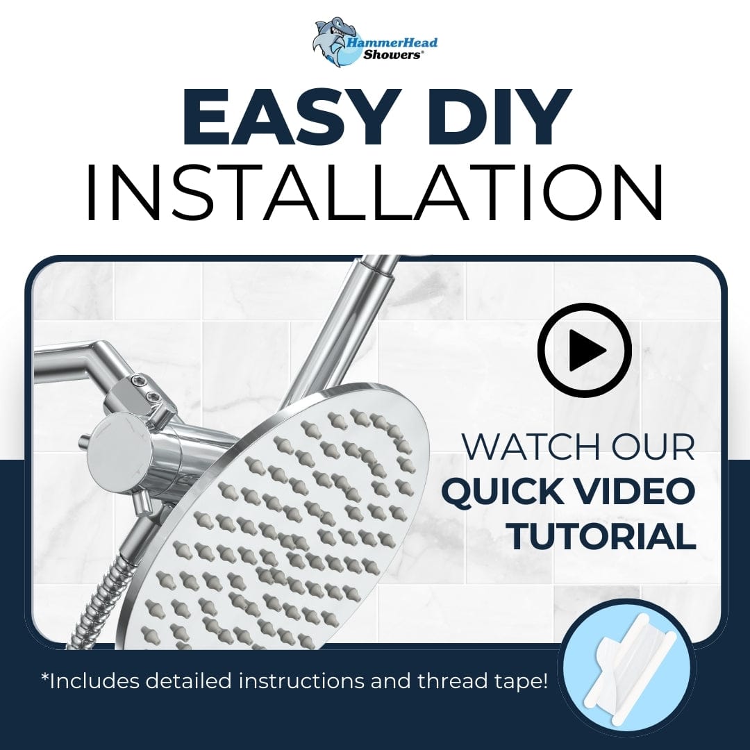 Easy DIY Installation Diverter with Holder Chrome - The Shower Head Store