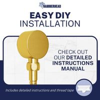 Easy DIY Installation Drop Ell Brushed Gold - The Shower Head Store