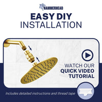 Installation Shower Head Swivel Adapter To Adjust Showerhead Angle Brushed Gold