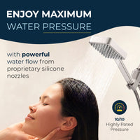 Maximum Water Pressure Handheld Square Shower Head Set Brushed Nickel / 2.5 - The Shower Head Store