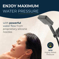 Maximum Water Pressure Handheld Square Shower Head Set Matte Black / 2.5 - The Shower Head Store