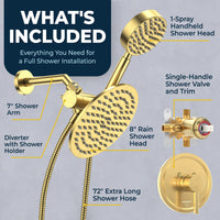 What's Included Complete Shower System with Valve and Trim Brushed Gold / 2.5 - The Shower Head Store