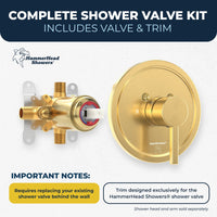 Exclusively Designed Single-Handle Shower Valve and Trim Kit Brushed Gold / 2.5 - The Shower Head Store