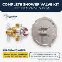 Exclusively Designed Single-Handle Shower Valve and Trim Kit Brushed Nickel / 2.5 - The Shower Head Store