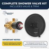 Exclusively Designed Single-Handle Shower Valve and Trim Kit Matte Black / 2.5 - The Shower Head Store