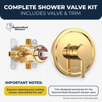 Exclusively Designed Single-Handle Shower Valve and Trim Kit Polished Brass / 2.5 - The Shower Head Store
