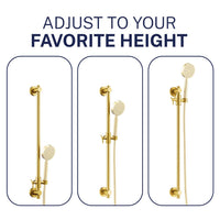Adjustable Height 27.5 Inch Shower Head Slide Bar Brushed Gold - The Shower Head Store