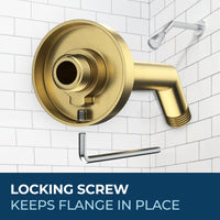 Features All Metal 7" Shower Arm Brushed Gold - The Shower Head Store
