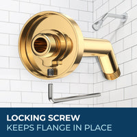 Features All Metal 7" Shower Arm Polished Brass - The Shower Head Store