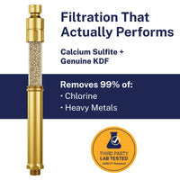 Filtration That Works Slim Inline Shower Filter Brushed Gold - The Shower Head Store