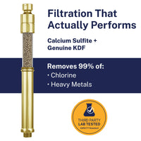 Filtration That Works Slim Inline Shower Filter Polished Brass - The Shower Head Store