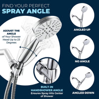Find Your Perfect Shower Head Spray Angle 3-Spray Handheld Shower Head Set Chrome / 2.5 GPM - The Shower Head Store