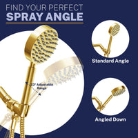 Infographic Handheld Shower Head Holder Brushed Gold - The Shower Head Store