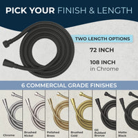 Finish and Flow Shower Hose Attachment for Shower Head 72 Inch Matte Black - The Shower Head Store
