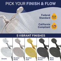 Finishes 3-Spray Dual Shower Head Brushed Nickel / 1.75 GPM - The Shower Head Store