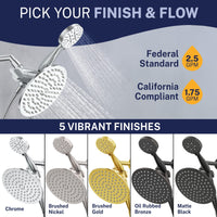 Finishes 3-Spray Dual Shower Head Combo Chrome / 1.75 GPM - The Shower Head Store